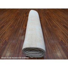 Load image into Gallery viewer, 8&#39;9&quot;x12&#39;5&quot; Apricot Orange, Faded Out Afghan Angora Oushak, Vegetable Dyes With Shiny Wool, Hand Knotted Oriental Rug FWR531474