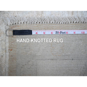 8'9"x12'5" Apricot Orange, Faded Out Afghan Angora Oushak, Vegetable Dyes with Shiny Wool, Hand Knotted Oriental Rug FWR531474
