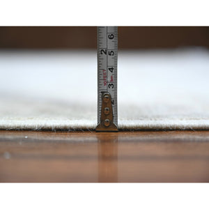 9'8"x13'1" Shoreline Gray, Hand Knotted, Soft Wool, White Wash Peshawar, Distressed, Oriental Rug FWR531486