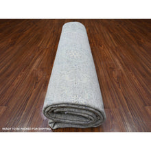 Load image into Gallery viewer, 8&#39;10&quot;x11&#39;5&quot; Goose Gray, Hand Knotted, Vegetable Dyes, 100% Wool, White Wash Peshawar, Oriental Rug FWR531492