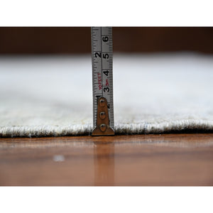 8'10"x11'5" Goose Gray, Hand Knotted, Vegetable Dyes, 100% Wool, White Wash Peshawar, Oriental Rug FWR531492