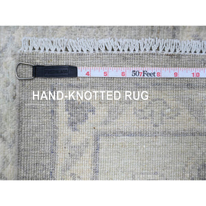 8'10"x11'5" Goose Gray, Hand Knotted, Vegetable Dyes, 100% Wool, White Wash Peshawar, Oriental Rug FWR531492