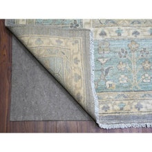 Load image into Gallery viewer, 10&#39;2&quot;x14&#39; Sabre Gray and Jamestown Blue, Peshawar Mahal Design, Hand Knotted Densely Woven, Natural Dyes, Pure Wool Oriental Rug FWR531504