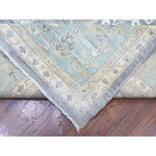 Load image into Gallery viewer, 10&#39;2&quot;x14&#39; Sabre Gray and Jamestown Blue, Peshawar Mahal Design, Hand Knotted Densely Woven, Natural Dyes, Pure Wool Oriental Rug FWR531504