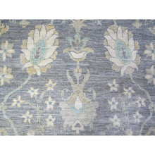 Load image into Gallery viewer, 10&#39;2&quot;x14&#39; Sabre Gray and Jamestown Blue, Peshawar Mahal Design, Hand Knotted Densely Woven, Natural Dyes, Pure Wool Oriental Rug FWR531504