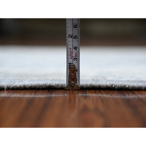 2'10"x9'9" Cadet Gray, White Wash Peshawar, Hand Knotted, Natural Dyes, 100% Wool, Runner Oriental Rug FWR531522