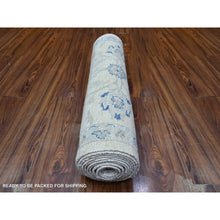 Load image into Gallery viewer, 2&#39;8&quot;x11&#39;10&quot; Alabaster White, Hand Knotted, Luxurious Wool, White Wash Peshawar, Natural Dyes, Runner Oriental Rug FWR531534