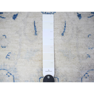 2'6"x19'5" Coconut White, Hand Knotted, 100% Wool, White Wash Peshawar Subtle Design, Xl Runner, Oriental Rug FWR531552