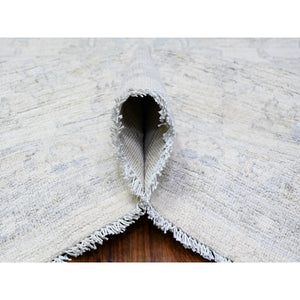 9'7"x13'10" City Loft White, Faded Washed Out Peshawar, Hand Knotted, Organic Wool, Oriental Rug FWR531570