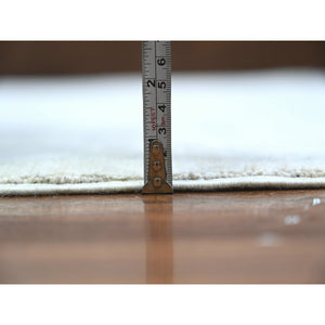 9'7"x13'10" City Loft White, Faded Washed Out Peshawar, Hand Knotted, Organic Wool, Oriental Rug FWR531570