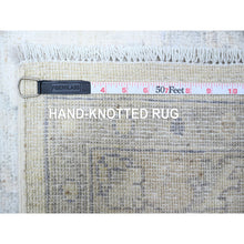 Load image into Gallery viewer, 9&#39;7&quot;x13&#39;10&quot; City Loft White, Faded Washed Out Peshawar, Hand Knotted, Organic Wool, Oriental Rug FWR531570
