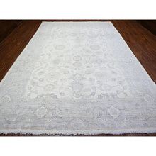 Load image into Gallery viewer, 9&#39;8&quot;x13&#39;8&quot; Brilliant White, Hand Knotted, Soft Wool, White Wash Peshawar, Shabby Chic, Oriental Rug FWR531576