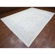 Load image into Gallery viewer, 9&#39;8&quot;x13&#39;8&quot; Brilliant White, Hand Knotted, Soft Wool, White Wash Peshawar, Shabby Chic, Oriental Rug FWR531576
