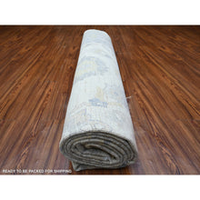 Load image into Gallery viewer, 9&#39;8&quot;x13&#39;8&quot; Brilliant White, Hand Knotted, Soft Wool, White Wash Peshawar, Shabby Chic, Oriental Rug FWR531576