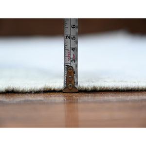 9'8"x13'8" Brilliant White, Hand Knotted, Soft Wool, White Wash Peshawar, Shabby Chic, Oriental Rug FWR531576