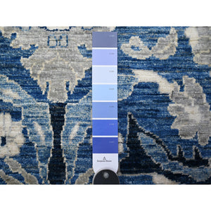 3'x5'1" Patriot Blue, Densely Woven, Hand Knotted Peshawar With All Over Mahal Design, Vegetable Dyes, Pure Wool Oriental Rug FWR531612