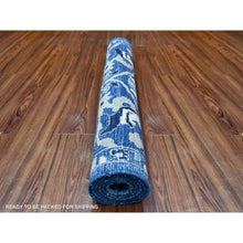 Load image into Gallery viewer, 3&#39;x5&#39;1&quot; Patriot Blue, Densely Woven, Hand Knotted Peshawar With All Over Mahal Design, Vegetable Dyes, Pure Wool Oriental Rug FWR531612