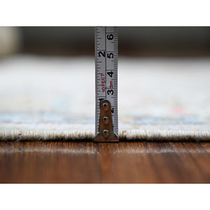 4'x12'5" THE INTERTWINED PASSAGE, Silk with Textured Wool Hand Knotted Wide Runner Oriental Rug FWR358392