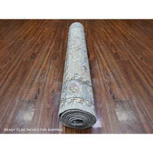 Load image into Gallery viewer, 3&#39;10&quot;x9&#39;10&quot; French Gray With Pigeon Gray Border, Vegetable Dyes, Bidjar Garus Design, Aryana Soft Wool, Hand Knotted, Runner Oriental Rug FWR531714