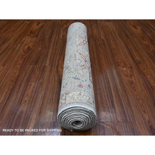 Load image into Gallery viewer, 3&#39;1&quot;x10&#39; Marquee Silver With Accord Gray Border, Hand Knotted, Fine Aryana Bidjar Garus Design, Natural Dyes, Luxurious Wool, Runner Oriental Rug FWR531744