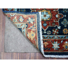 Load image into Gallery viewer, 2&#39;6&quot;x6&#39;1&quot; Bdazzled Blue with Fire Brick Red Border, Fine Aryana, Karajeh Design, Luxorious Wool, Hand Knotted, Runner Oriental Rug FWR531750