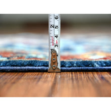 Load image into Gallery viewer, 2&#39;6&quot;x6&#39;1&quot; Bdazzled Blue with Fire Brick Red Border, Fine Aryana, Karajeh Design, Luxorious Wool, Hand Knotted, Runner Oriental Rug FWR531750