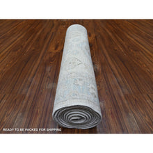 Load image into Gallery viewer, 2&#39;7&quot;x9&#39;5&quot; Cloud White, Hand Knotted, Shabby Chic, Soft Wool, White Wash Peshawar, Runner Oriental Rug FWR531816