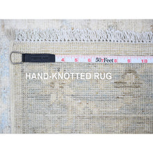 Load image into Gallery viewer, 2&#39;7&quot;x9&#39;5&quot; Cloud White, Hand Knotted, Shabby Chic, Soft Wool, White Wash Peshawar, Runner Oriental Rug FWR531816