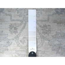 Load image into Gallery viewer, 2&#39;5&quot;x9&#39;6&quot; Dove White, Hand Knotted, 100% Wool, Distressed White Wash Peshawar, Runner Oriental Rug FWR531822