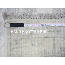 Load image into Gallery viewer, 2&#39;5&quot;x9&#39;6&quot; Dove White, Hand Knotted, 100% Wool, Distressed White Wash Peshawar, Runner Oriental Rug FWR531822
