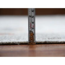 Load image into Gallery viewer, 9'2"x11'10" Shark Gray With Ultra Pure White Border, Extra Soft Wool, Hand Knotted, Heriz All Over Design Fine Peshawar, Vegetable Dyes And Densely Woven Oriental Rug FWR531858