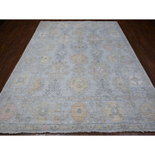 Load image into Gallery viewer, 8&#39;3&quot;x10&#39; Silver Chalice Gray, Hand Knotted, Wool Weft, Vegetable Dyes, Tribal Flower And Leaf Design, Angora Oushak Oriental Rug FWR531894