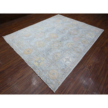 Load image into Gallery viewer, 8&#39;3&quot;x10&#39; Silver Chalice Gray, Hand Knotted, Wool Weft, Vegetable Dyes, Tribal Flower And Leaf Design, Angora Oushak Oriental Rug FWR531894