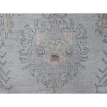 Load image into Gallery viewer, 8&#39;3&quot;x10&#39; Silver Chalice Gray, Hand Knotted, Wool Weft, Vegetable Dyes, Tribal Flower And Leaf Design, Angora Oushak Oriental Rug FWR531894