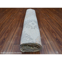 Load image into Gallery viewer, 8&#39;3&quot;x10&#39; Silver Chalice Gray, Hand Knotted, Wool Weft, Vegetable Dyes, Tribal Flower And Leaf Design, Angora Oushak Oriental Rug FWR531894