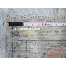 Load image into Gallery viewer, 8&#39;3&quot;x10&#39; Silver Chalice Gray, Hand Knotted, Wool Weft, Vegetable Dyes, Tribal Flower And Leaf Design, Angora Oushak Oriental Rug FWR531894