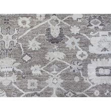 Load image into Gallery viewer, 8&#39;1&quot;x9&#39;9&quot; Agreeable Gray, Tribal Floral And Leaf Design, Wool Weft, Angora Oushak, Hand Knotted, Natural Dyes, Oriental Rug FWR531900