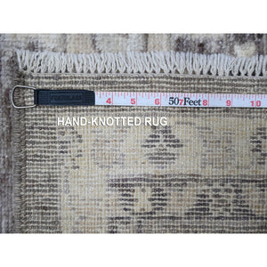 8'1"x9'9" Agreeable Gray, Tribal Floral And Leaf Design, Wool Weft, Angora Oushak, Hand Knotted, Natural Dyes, Oriental Rug FWR531900