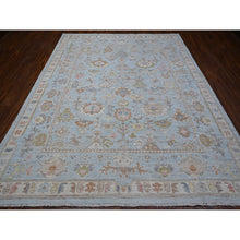 Load image into Gallery viewer, 8&#39;4&quot;x10&#39;2&quot; Blue Topez, All Over Village Elements, Vegetable Dyes, Hand Knotted, Velvety Wool Weft, Angora Oushak Oriental Rug FWR531918