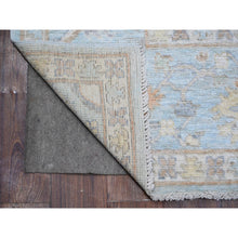 Load image into Gallery viewer, 7&#39;9&quot;x9&#39;9&quot; Beau Blue, Faded Out Angora Oushak, Wool Weft, Hand Knotted, All Over Rural Elements, Vegetable Dyes, Oriental Rug FWR531948