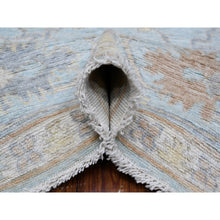 Load image into Gallery viewer, 7&#39;9&quot;x9&#39;9&quot; Beau Blue, Faded Out Angora Oushak, Wool Weft, Hand Knotted, All Over Rural Elements, Vegetable Dyes, Oriental Rug FWR531948