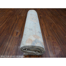 Load image into Gallery viewer, 7&#39;9&quot;x9&#39;9&quot; Beau Blue, Faded Out Angora Oushak, Wool Weft, Hand Knotted, All Over Rural Elements, Vegetable Dyes, Oriental Rug FWR531948