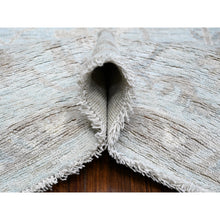 Load image into Gallery viewer, 9&#39;2&quot;x12&#39; Cloud Gray, Vegetable Dyes, Wool Weft, Hand Knotted, Faded Out Angora Oushak, All Over Tribal Elements, Oriental Rug FWR532014