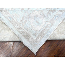 Load image into Gallery viewer, 9&#39;2&quot;x12&#39; Cloud Gray, Vegetable Dyes, Wool Weft, Hand Knotted, Faded Out Angora Oushak, All Over Tribal Elements, Oriental Rug FWR532014