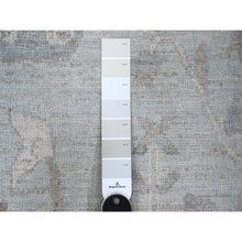 Load image into Gallery viewer, 9&#39;2&quot;x12&#39; Cloud Gray, Vegetable Dyes, Wool Weft, Hand Knotted, Faded Out Angora Oushak, All Over Tribal Elements, Oriental Rug FWR532014