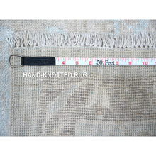 Load image into Gallery viewer, 9&#39;2&quot;x12&#39; Cloud Gray, Vegetable Dyes, Wool Weft, Hand Knotted, Faded Out Angora Oushak, All Over Tribal Elements, Oriental Rug FWR532014