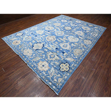 Load image into Gallery viewer, 8&#39;9&quot;x11&#39;10&quot; Ruddy Blue, Natural Dyes, Wool Weft And Hand Knotted, Afghan, Tribal Elements Design, Angora Oushak, Oriental Rug FWR532158