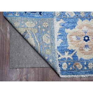 8'9"x11'10" Ruddy Blue, Natural Dyes, Wool Weft And Hand Knotted, Afghan, Tribal Elements Design, Angora Oushak, Oriental Rug FWR532158
