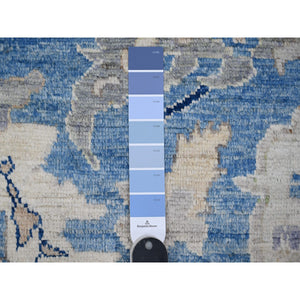 8'9"x11'10" Ruddy Blue, Natural Dyes, Wool Weft And Hand Knotted, Afghan, Tribal Elements Design, Angora Oushak, Oriental Rug FWR532158