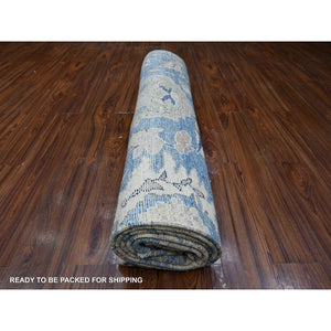 8'9"x11'10" Ruddy Blue, Natural Dyes, Wool Weft And Hand Knotted, Afghan, Tribal Elements Design, Angora Oushak, Oriental Rug FWR532158